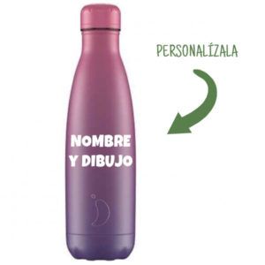 Botella Chillys 500ml Personalizada Original Gradient púrpura