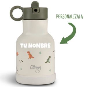Botella Térmica Infantil de 250ml Citron Personalizadas con Nombre Dinosaurios